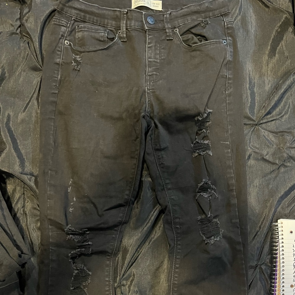 Mudd Distressed Low-Rise Skinny Jeans